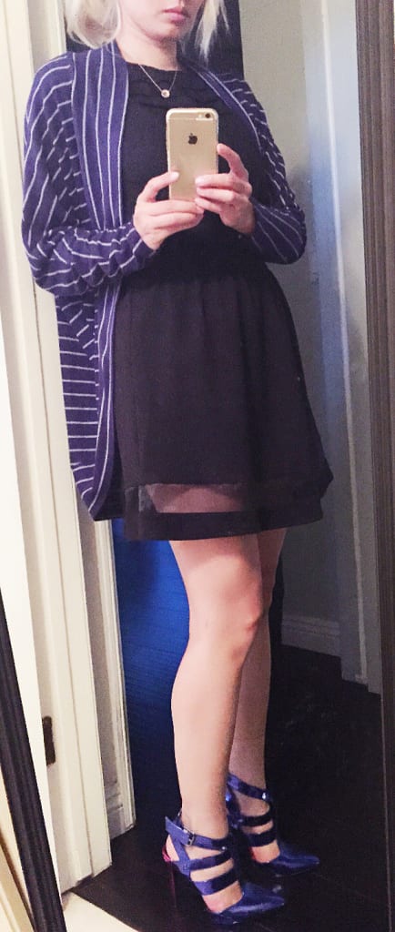 Le Tote Blue Pullover Styled